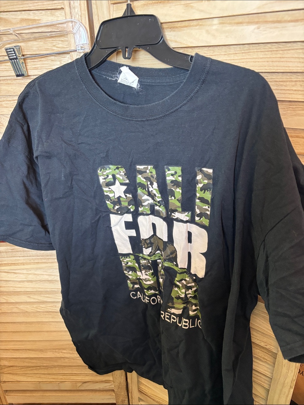 Classic Black Crewneck T-Shirt California Republic 2X Tall